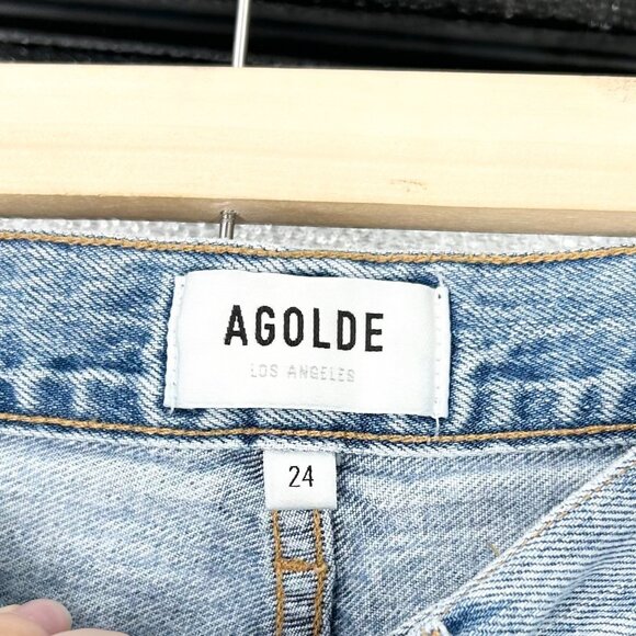 Agolde Criss Cross Waist Upsized Jean in Suburbia - Picture 7 of 10